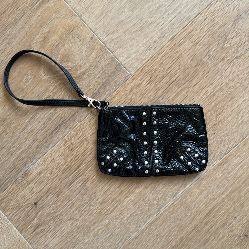 Michael Kors Black Patent Astor Wristlet